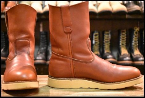 【7.5D 良品 旧緑犬タグ 90年】レッドウィング 866 ペコス 赤茶 オロラセット クッションソール プルオン ブーツ redwing pecos HOPESMORE