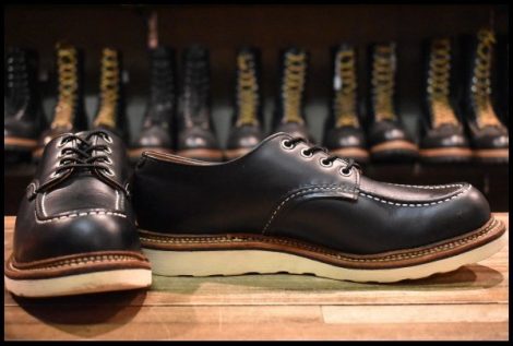 【9.5D 良品 19年】レッドウィング 8106 オックスフォード 黒 ブラッククローム 短靴 ローカット 編み上げ ブーツ redwing HOPESMORE