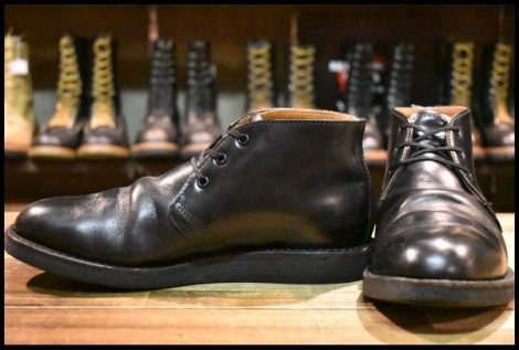 【7D 良品 10年】レッドウィング 9196 ポストマン チャッカ 黒 ブラック シャパラル 短靴 ローカット 編み上げ ブーツ redwing HOPESMORE