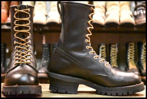 【7D 美品 08年】レッドウィング 699 ロガー 黒 ブラッククローム ロング スチール無し レースアップ 編み上げ ブーツ redwing HOPESMORE