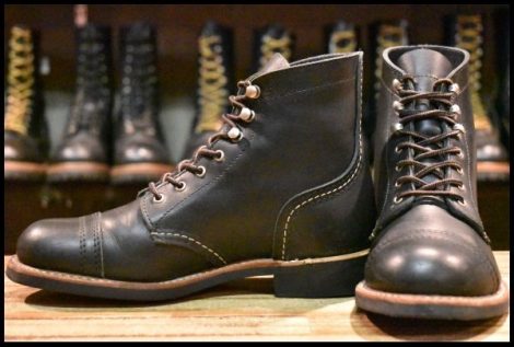 【5.5B 美品 17年】レッドウィング 3366 アイアンレンジャー 黒 ブラック バウンダリー 編み上げ レディース ブーツ redwing HOPESMORE