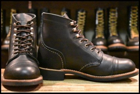 【5.5B 美品 17年】レッドウィング 3366 アイアンレンジャー 黒 ブラック バウンダリー 編み上げ レディース ブーツ redwing HOPESMORE