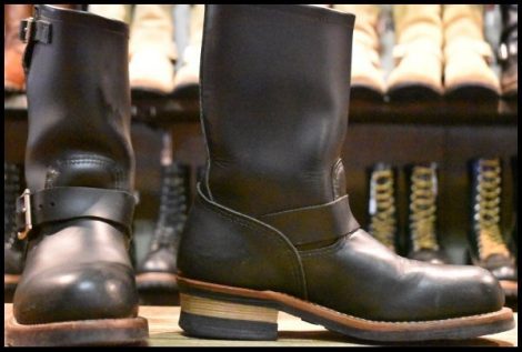 【6.5D 良品 10年】レッドウィング 2268 エンジニア 黒 ブラッククローム スチールトゥ ブーツ redwing HOPESMORE