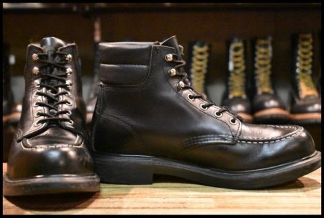 【8E 良品 17年】レッドウィング 8133 スーパーソール 黒 ブラッククローム モックトゥ 編み上げ レースアップ ブーツ redwing HOPESMORE