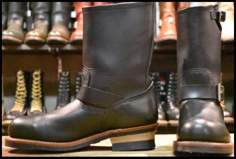 【8D 美品 11年】レッドウィング 2268 エンジニア 黒 ブラッククローム スチールトゥ ブーツ redwing HOPESMORE
