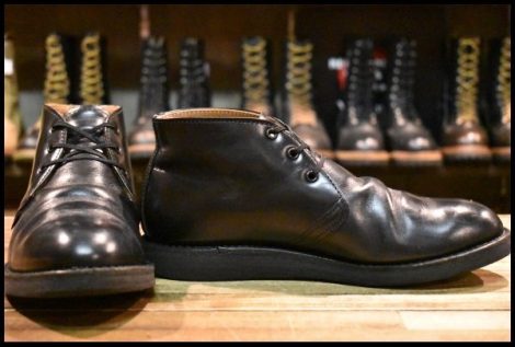 【7D 良品 10年】レッドウィング 9196 ポストマン チャッカ 黒 ブラック シャパラル 短靴 ローカット 編み上げ ブーツ redwing HOPESMORE