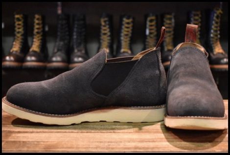 【8E 良品 BEAMS別注 16年】レッドウィング 8129 ネイビースエード サイドゴア ラフアウト ローカット 短靴 ブーツ redwing HOPESMORE