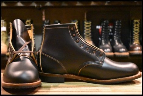 【9.5D 未使用 23年】レッドウィング 9060 ベックマン ブラッククローンダイク 黒 茶芯 フラットボックス ブーツ redwing HOPESMORE