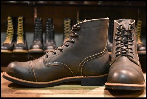 【9D 美品 20年】レッドウィング 8086 アイアンレンジャー チャコール ラフ＆タフ キャップトゥ 編み上げ ブーツ redwing HOPESMORE