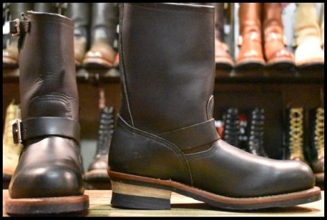 【8D 美品 11年】レッドウィング 2268 エンジニア 黒 ブラッククローム スチールトゥ ブーツ redwing HOPESMORE