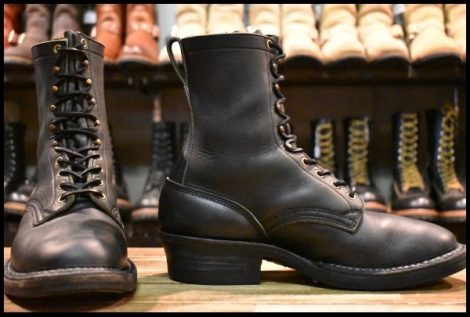 【9E 良品】WHITE’S ホワイツ スモークジャンパー ブラック ビブラム430シングル 編み上げ レースアップブーツ ソフトトゥ HOPESMORE