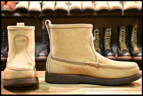 【8.5D 箱付 美品】RUSSELL MOCCASIN ラッセルモカシン ノックアバウト 4070-7 ララミースエード モックトゥ プルオン ブーツ HOPESMORE
