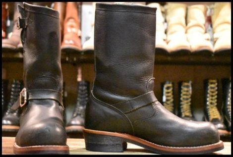 【8E 良品 白タグ】Chippewa チペワ 27899 エンジニア 黒 ブラック 11インチハイト スチールトゥ ブーツ HOPESMORE