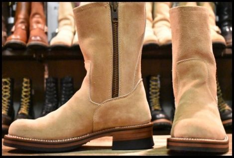 【7.5 良品】Guranisuta グラ二スタ サイドジップエンジニア GR-KE318CS 10インチハイト サンド カリコスエード ブーツ HOPESMORE