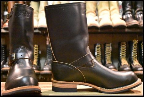 【9.5E 箱付 未使用 17年】WESCO ウエスコ カスタムボス ブラックホースハイド 黒 10インチ ビブラム269シングル ブーツ BOSS HOPESMORE