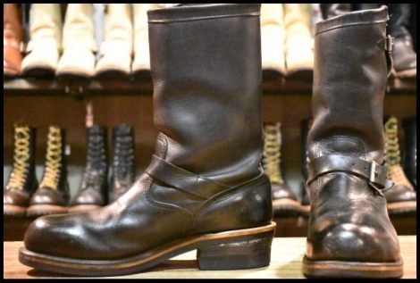 【8EE 良品 黒タグ PT91 95年】Chippewa チペワ 27899 エンジニア 黒 ブラック 11インチハイト スチールトゥ ブーツ HOPESMORE