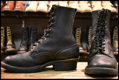 【9E 良品】WHITE’S ホワイツ スモークジャンパー ブラック ビブラム430シングル 編み上げ レースアップブーツ ソフトトゥ HOPESMORE