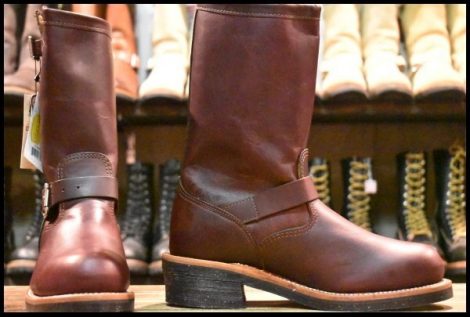 【7.5E 箱付 未使用 黒タグ】Chippewa チペワ エンジニア 1901M04 コードバン バーガンディ ビブラム700 スチールトゥ ブーツ HOPESMORE