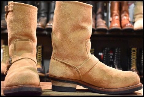 【9D 良品 18年】レッドウィング 9269 スエード エンジニア タン ブルハイド ラフアウト ベージュ 8268 ブーツ redwing HOPESMORE