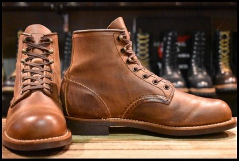 【7D 美品 20年】レッドウィング 3343 ブラックスミス 茶 カッパーラフ＆タフ プレーントゥ レースアップ ブーツ redwing HOPESMORE