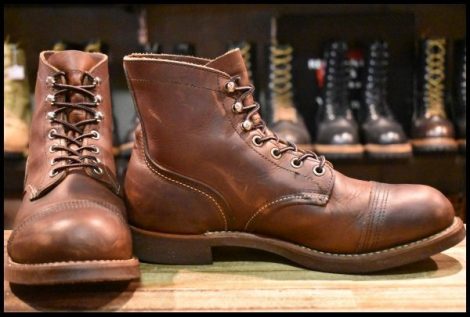 【8D 良品 09年】レッドウィング 8111 アイアンレンジ 茶 アンバー ハーネス キャップトゥ ブラウン ブーツ redwing HOPESMORE