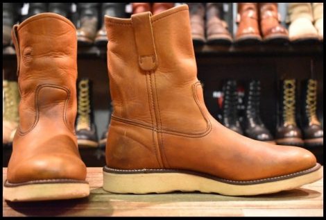 【8.5D 良品 緑犬タグ 犬刻印 97年】レッドウィング 866 ペコス 茶 オロイジナル ブラウン プルオン ブーツ redwing pecos HOPESMORE