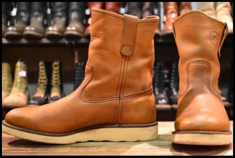 【8.5D 良品 緑犬タグ 犬刻印 97年】レッドウィング 866 ペコス 茶 オロイジナル ブラウン プルオン ブーツ redwing pecos HOPESMORE