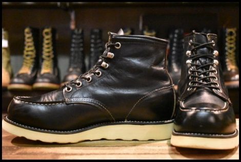 【7E 良品 犬タグ 98年】レッドウィング 8179 アイリッシュセッター 黒 ブラッククローム モックトゥ 編み上げ ブーツ redwing HOPESMORE