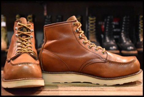 【7.5E 良品 旧半円犬タグ 93年09月刻印】レッドウィング 875 アイリッシュセッター 赤茶 オロラセット モック ブーツ redwing HOPESMORE
