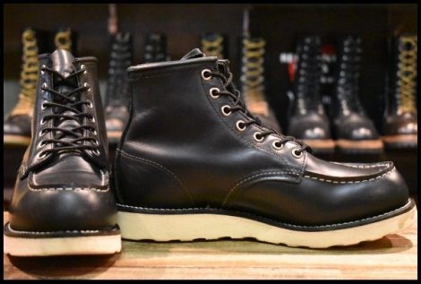 【7D 良品 06年】レッドウィング 8130 アイリッシュセッター 黒 ブラッククローム モックトゥ 編み上げ 8179 ブーツ redwing HOPESMORE