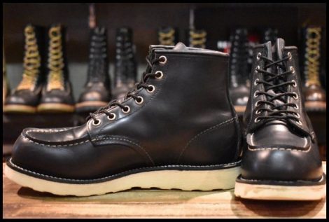 【7D 良品 06年】レッドウィング 8130 アイリッシュセッター 黒 ブラッククローム モックトゥ 編み上げ 8179 ブーツ redwing HOPESMORE