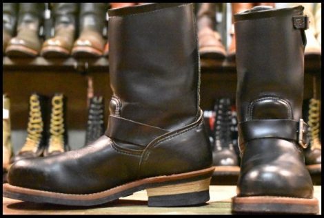 【7.5D 美品 13年】レッドウィング 2268 エンジニア 黒 ブラッククローム スチールトゥ ブーツ redwing HOPESMORE