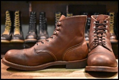 【8D 良品 09年】レッドウィング 8111 アイアンレンジ 茶 アンバー ハーネス キャップトゥ ブラウン ブーツ redwing HOPESMORE