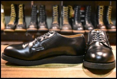 【7.5D 美品 25年】レッドウィング 101 ポストマン シューズ 黒 ブラック シャパラル ローカット 短靴 ブーツ redwing HOPESMORE