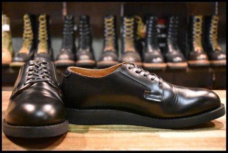 【7.5D 美品 25年】レッドウィング 101 ポストマン シューズ 黒 ブラック シャパラル ローカット 短靴 ブーツ redwing HOPESMORE