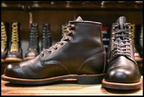 【7D 美品 21年】レッドウィング 3345 ブラックスミス 黒 プレーリー プレーントゥ 編み上げ レースアップ ブーツ redwing HOPESMORE