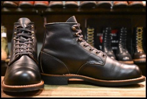 【7D 美品 21年】レッドウィング 3345 ブラックスミス 黒 プレーリー プレーントゥ 編み上げ レースアップ ブーツ redwing HOPESMORE