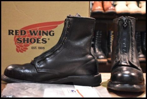 【9D 箱付 中古 10年】レッドウィング 4473 ファイヤーマン ジッパー付き ブラック 黒 編み上げ ブーツ redwing HOPESMORE