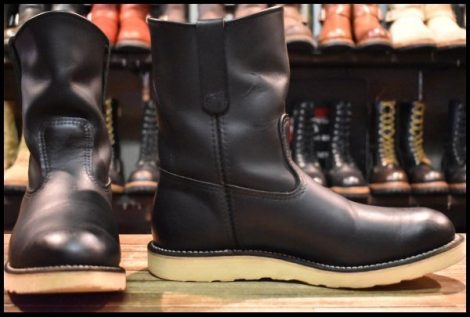 【9.5E 良品 09年】レッドウィング 8169 ペコス 黒 ブラッククローム プルオン クッションソール ブーツ redwing pecos HOPESMORE