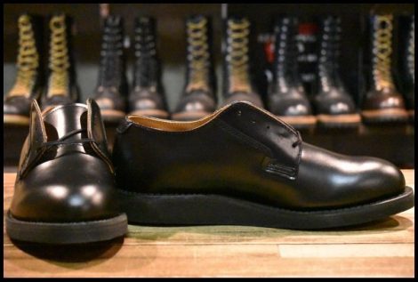 【7.5D 未使用 25年】レッドウィング 101 ポストマン シューズ 黒 ブラック シャパラル 短靴 レースアップ ブーツ redwing HOPESMORE