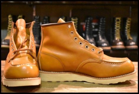 【8.5E 箱付 未使用 11年】レッドウィング 9875 アイリッシュセッター ゴールドラセット モック レースアップ ブーツ redwing HOPESMORE