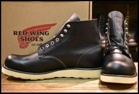 【9D 箱付 未使用 15年】レッドウィング 8165 アイリッシュセッター 黒 ブラッククローム プレーントゥ 編み上げ ブーツ redwing HOPESMORE