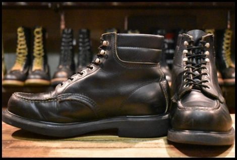 【8E 良品 旧羽タグ 94年】レッドウィング 8133 スーパーソール 黒 ブラッククローム モックトゥ レースアップ ブーツ redwing HOPESMORE