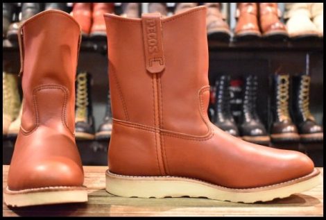 【8.5E 美品 11年】レッドウィング 8866 ペコス 赤茶 オロラセット クッションソール プルオン ブーツ redwing pecos HOPESMORE