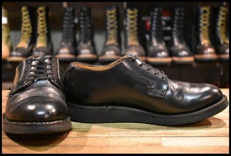 【6.5D 箱付 良品 10年】レッドウィング 101 ポストマン シューズ 黒 ブラック シャパラル 短靴 レースアップ ブーツ redwing HOPESMORE