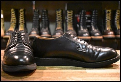 【9.5D 良品 21年】レッドウィング 101 ポストマン シューズ 黒 ブラック シャパラル ローカット 短靴 編み上げ ブーツ redwing HOPESMORE