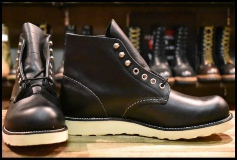 【9D 箱付 未使用 15年】レッドウィング 8165 アイリッシュセッター 黒 ブラッククローム プレーントゥ 編み上げ ブーツ redwing HOPESMORE