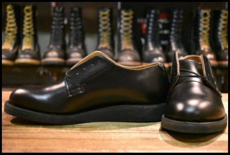 【7.5D 未使用 25年】レッドウィング 101 ポストマン シューズ 黒 ブラック シャパラル 短靴 レースアップ ブーツ redwing HOPESMORE