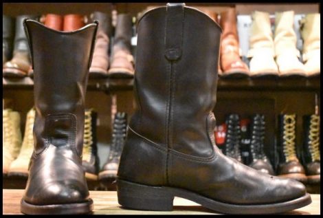【9E 良品 10年】レッドウィング 8155 ペコス 黒 ブラッククローム プルオン ウエスタン ブーツ redwing pecos HOPESMORE