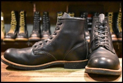 【9D 良品 13年】レッドウィング 9160 ブラックスミス 黒 ブラック プレーントゥ ラウンドトゥ 編み上げ ブーツ redwing HOPESMORE